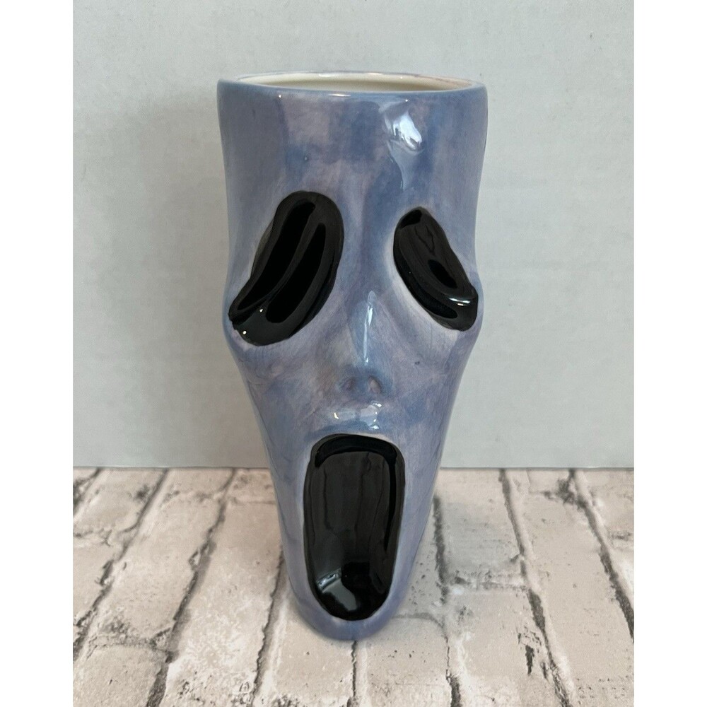 Ceramic Cool Blue Wash Ghost Drink Cocktail Tiki Mug, Hawaiian Halloween Themed